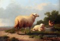 Moutons dans une prairie Eugène Verboeckhoven animal